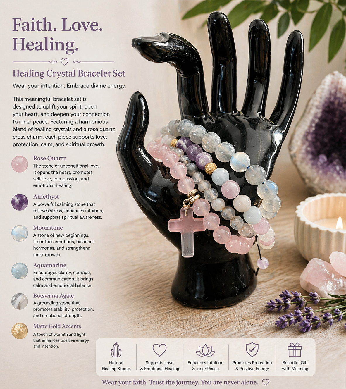 Healing Crystal Bracelet Set