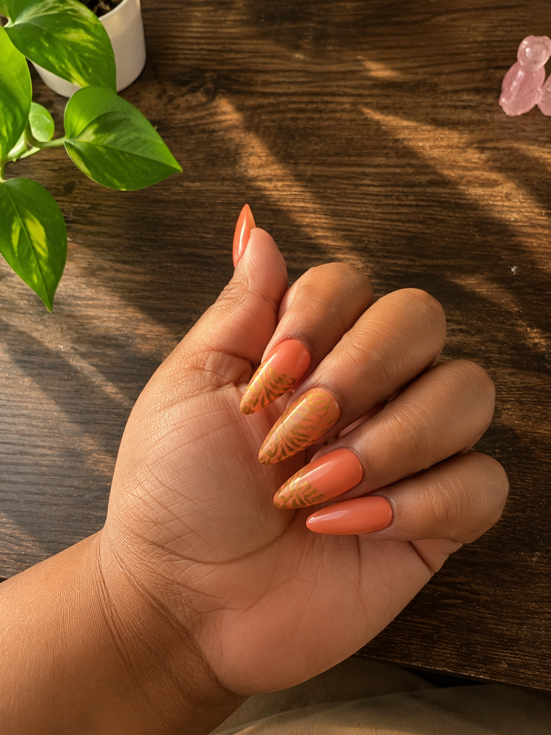 Sunset Leaf Press-On Nails ✨🍊